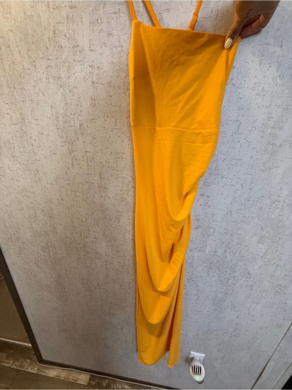 Revamped Yellow Maxi Dress with Spaghetti Straps